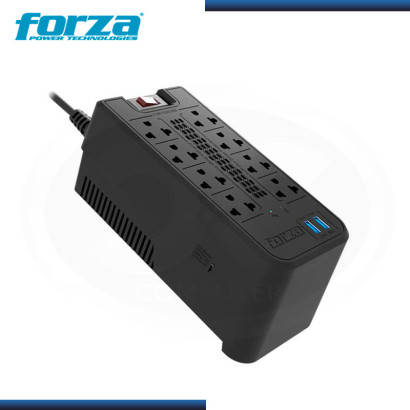 ESTABILIZADOR FORZA FVR-1222 USB 1200VA/600W 8 TOMAS BLACK