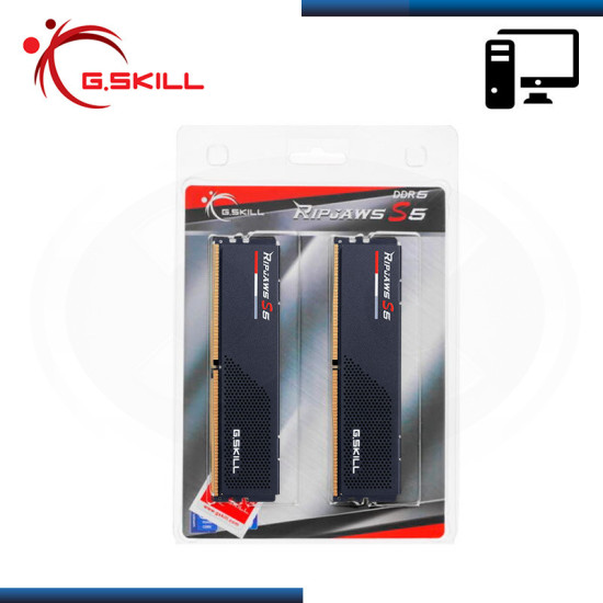 MEMORIA 32GB (16GBx2) DDR5 G.SKILL RIPJAWS S5 BLACK INTEL XMP BUS 6000MHz (PN:F5-6000J3636F16GX2-RS5K)