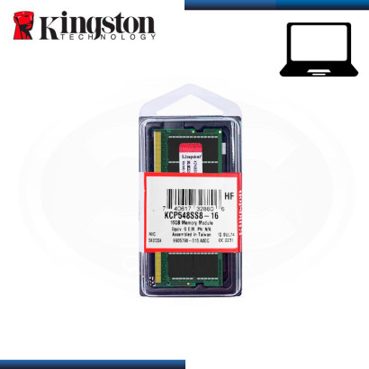 MEMORIA 16GB DDR5 KINGSTON KCP SODIMM BUS 4800MHZ (PN:KCP548SS8/16)