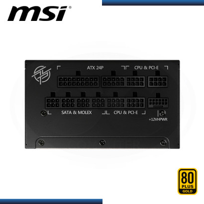 FUENTE MSI MPG A850G PCIE5 BLACK 850W 80 PLUS GOLD MODULAR (PN:306-7ZP7B23-CE0)