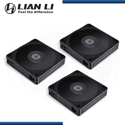 LIAN LI UNI FAN P28 BLACK (PACKx3) 120MM COOLER PARA CASE CON CONTROLADOR (PN:UF-P28120-3B)