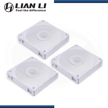 LIAN LI UNI FAN P28 WHITE (PACKx3) 120MM COOLER PARA CASE CON CONTROLADOR (PN:UF-P28120-3W)
