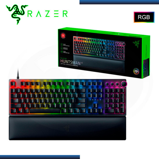 TECLADO RAZER HUNTSMAN V2 OPTICAL US BLACK CHROMA RGB SWITCH RED (PN:RZ03-3930200-R3U1)