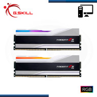 MEMORIA 32GB (16GBx2) DDR5 G.SKILL TRIDENT Z5 RGB SILVER INTEL XMP BUS 6000MHz (PN:F5-6000J3040F16GX2-TZ5RK)