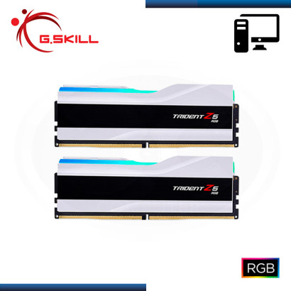MEMORIA 32GB (16GBx2) DDR5 G.SKILL TRIDENT Z5 RGB WHITE INTEL XMP BUS 6400MHz (PN:F5-6400J3239G16GX2-TZ5RW)