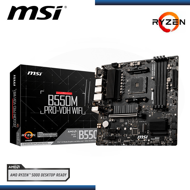 PLACA MSI B550M PRO VDH WIFI AMD RYZEN DDR4 AM4 (PN:911-7C95-056)