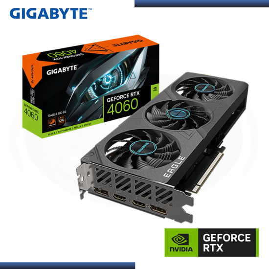 GIGABYTE GEFORCE RTX 4060 8GB GDDR6 128BITS EAGLE OC (PN:GV-N4060 EAGLE OC-8GD)