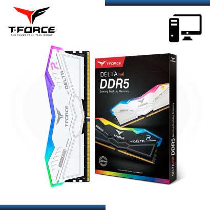 MEMORIA 16GB DDR5 T-FORCE DELTA RGB WHITE BUS 5600MHZ (PN:FF4D516G5600HC36B01)