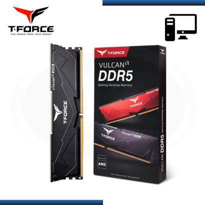 MEMORIA 16GB DDR5 T-FORCE VULCAN α BLACK BUS 5600MHZ (PN:FLABD516G5600HC40B01)