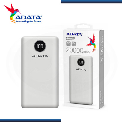 ADATA P20000QCD WHITE USB 3.0 CARGADOR DE BATERIA PORTATIL (PN:AP20000QCD-DGT-CWK)