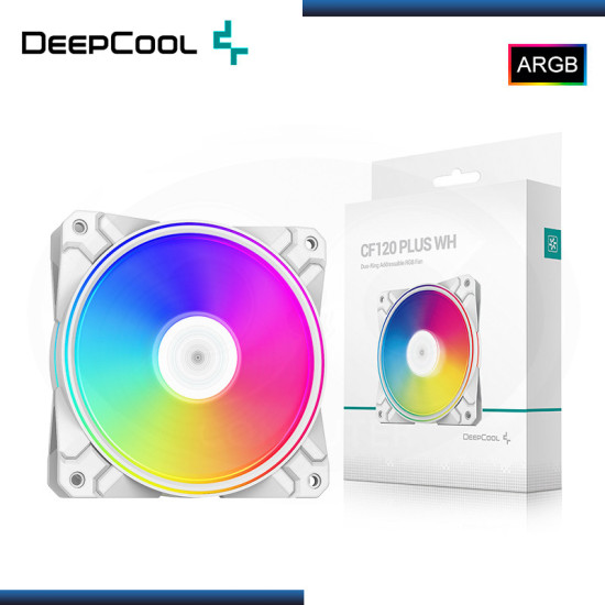 DEEPCOOL CF120 PLUS WHITE ARGB 120MM COOLER PARA CASE (PN:DP-F12-AR-CF120P-WH)