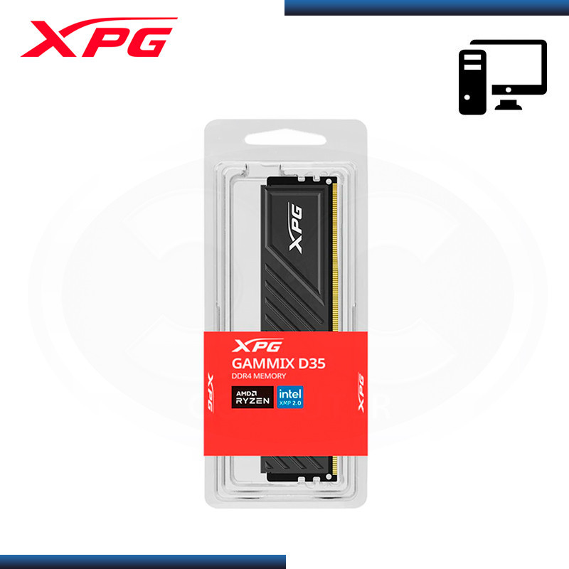 MEMORIA 8GB DDR4 XPG GAMMIX D35 BLACK BUS 3200MHZ CON DISIPADOR (PN:AX4U32008G16A-SBKD35)