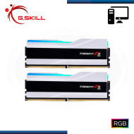 MEMORIA 64GB (32GBx2) DDR5 G.SKILL TRIDENT Z5 RGB WHITE INTEL XMP BUS 6400MHz (PN:F5-6400J3239G32GX2-TZ5RW)