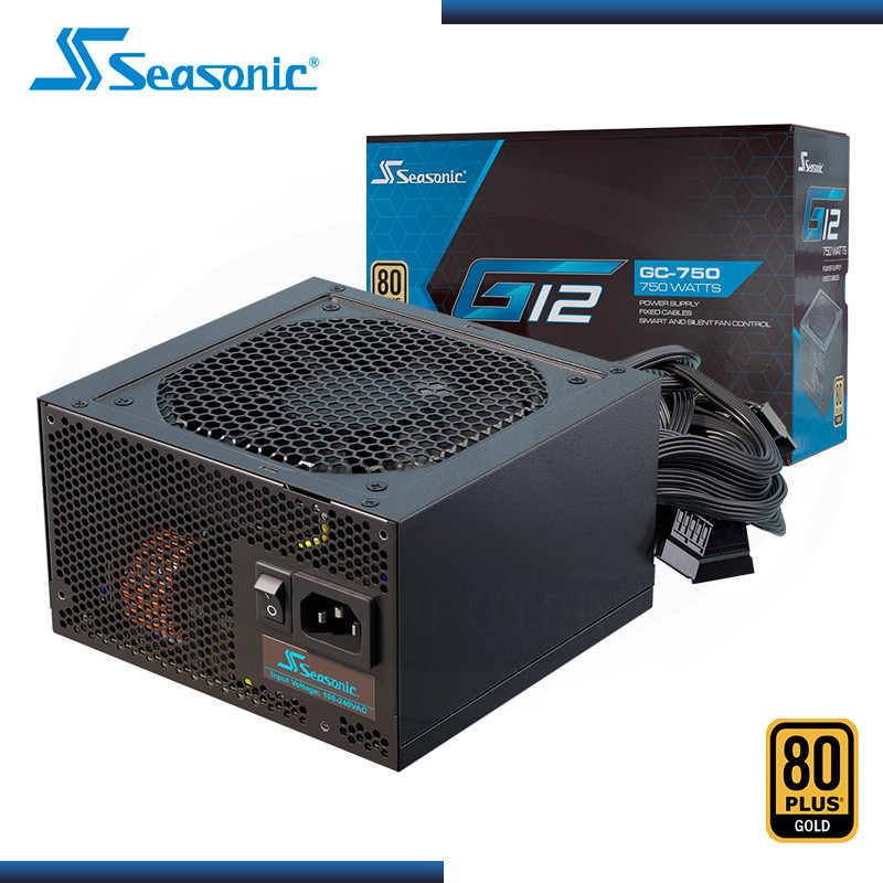 FUENTE SEASONIC G12 GC-750 BLACK 750W 80 PLUS GOLD (PN:A751GCAFH)