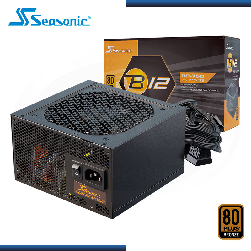 FUENTE SEASONIC B12 BC-750 750W BLACK 80 PLUS BRONZE (PN:A751BCAFH)