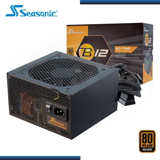 FUENTE SEASONIC B12 BC-750 750W BLACK 80 PLUS BRONZE (PN:A751BCAFH)