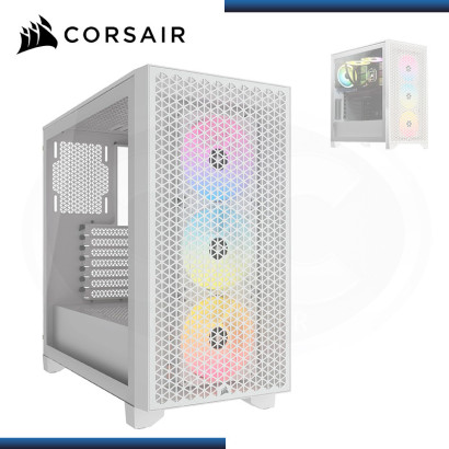 CASE CORSAIR 3000D AIRFLOW RGB WHITE SIN FUENTE VIDRIO TEMPLADO USB 3.2 (PN:CC-9011256-WW)
