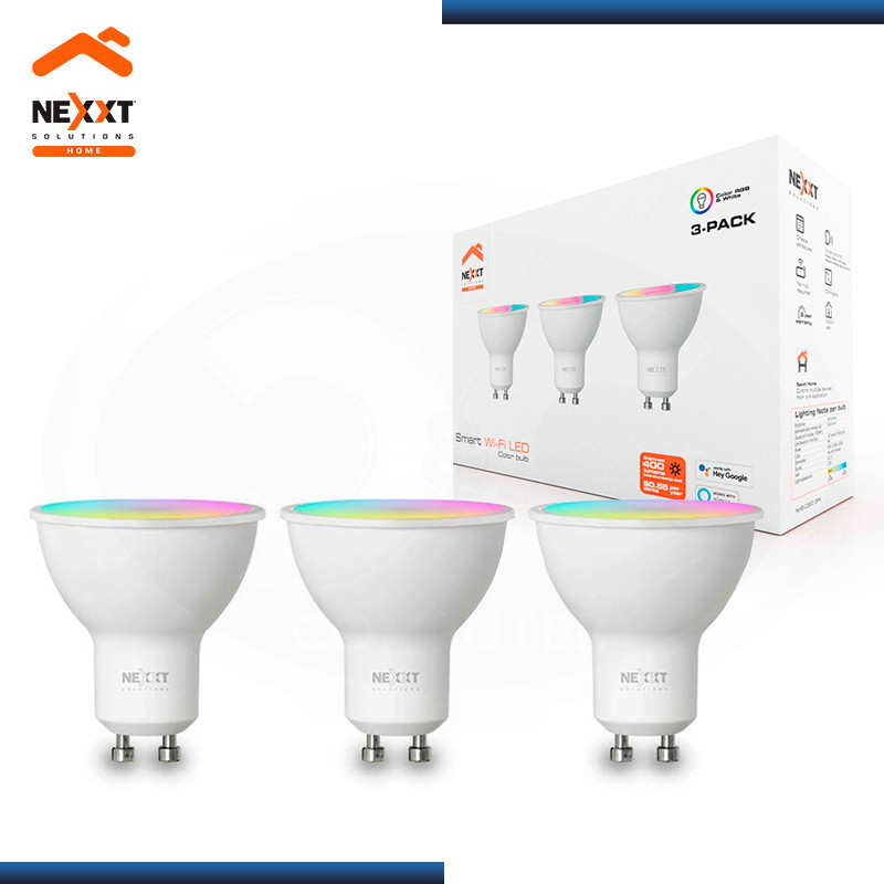 Pack x3 Lámpara LED Inteligente WIFI NEXXT A19 RGB Configurable