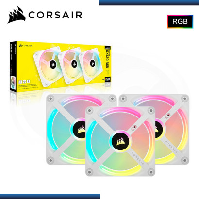 CORSAIR iCUE LINK QX120 RGB WHITE PACKx3 120MMx25MM COOLER PARA CASE (PN:C0-9051006-WW)