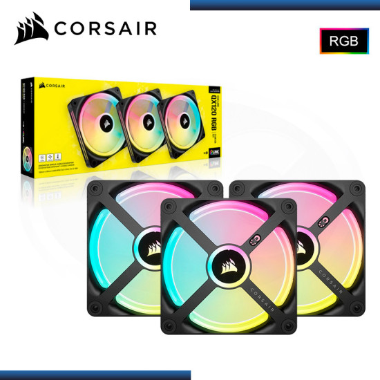 CORSAIR iCUE LINK QX120 RGB BLACK KIT DE INICIO PACKx3 120MMx25MM COOLER PARA CASE (PN:C0-9051002-WW)