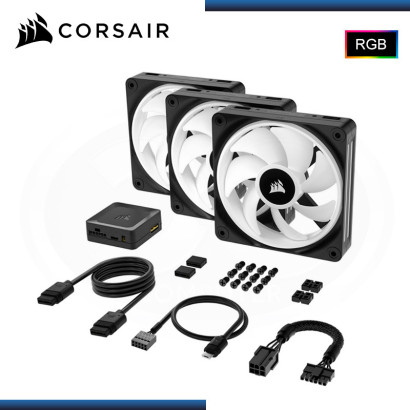 CORSAIR iCUE LINK QX120 RGB BLACK KIT DE INICIO PACKx3 120MMx25MM COOLER PARA CASE (PN:C0-9051002-WW)