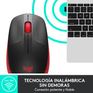 MOUSE LOGITECH M190 FULL-SIZE RED WIRELESS (PN:911-005904)