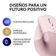 MOUSE LOGITECH LIFT VERTICAL ROSE ERGONOMICO BLUETOOH USB (PN:910-006472)