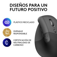 MOUSE LOGITECH LIFT VERTICAL ERGONOMICO BLACK BLUETOOH USB (PN:910-006466)