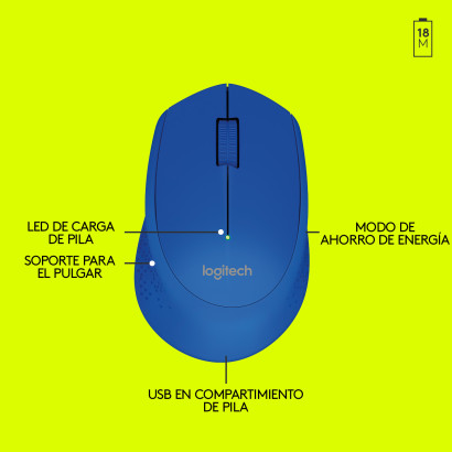 MOUSE LOGITECH M280 WIRELESS BLUE (PN:910-004361)