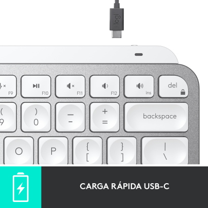 TECLADO LOGITECH MX KEYS MINI PALE GREY BLUETOOTH MULTI-DEVICE ILUMINACION INTELIGENTE SP (PN:920-010477)