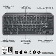 TECLADO LOGITECH MX KEYS MINI GRAPHITE MULTI-DEVICE BT ILUMINADO SP (PN:920-010476)