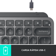 TECLADO LOGITECH MX KEYS MINI GRAPHITE MULTI-DEVICE BT ILUMINADO SP (PN:920-010476)