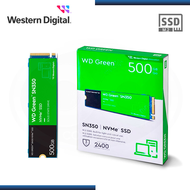 SSD 500GB WD GREEN SN350 M.2 2280 NVMe PCIe GEN 3 (PN:WDS500G2G0C-00CDH0)