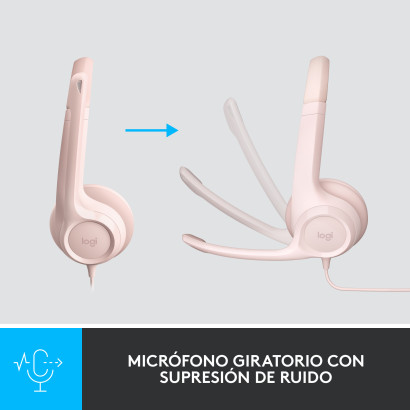 AUDIFONO LOGITECH H390 ROSE CON MICROFONO USB (PN:981-001280)