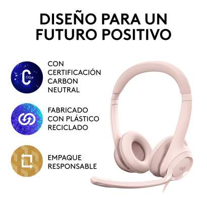 AUDIFONO LOGITECH H390 ROSE CON MICROFONO USB (PN:981-001280)