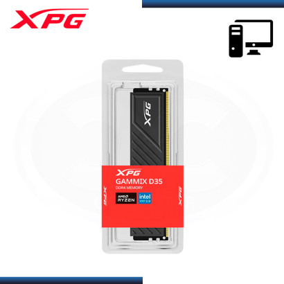 MEMORIA 16GB DDR4 XPG GAMMIX D35 BLACK BUS 3200MHZ CON DISIPADOR (PN:AX4U320016G16A-SBKD35)