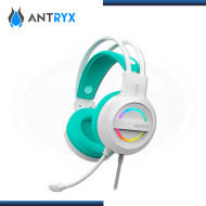 AUDIFONO ANTRYX IRIS-W TURQUOISE RAINBOW CON MICROFONO 7.1 VIRTUAL SURROUND (PN:AGH-7100WTE)