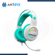 AUDIFONO ANTRYX IRIS-W TURQUOISE RAINBOW CON MICROFONO 7.1 VIRTUAL SURROUND (PN:AGH-7100WTE)