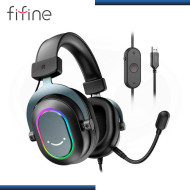 AUDIFONO FIFINE H6 RGB BLACK CON MICROFONO 7.1 VIRTUAL COMPATIBLE MULTIPLATAFORMA