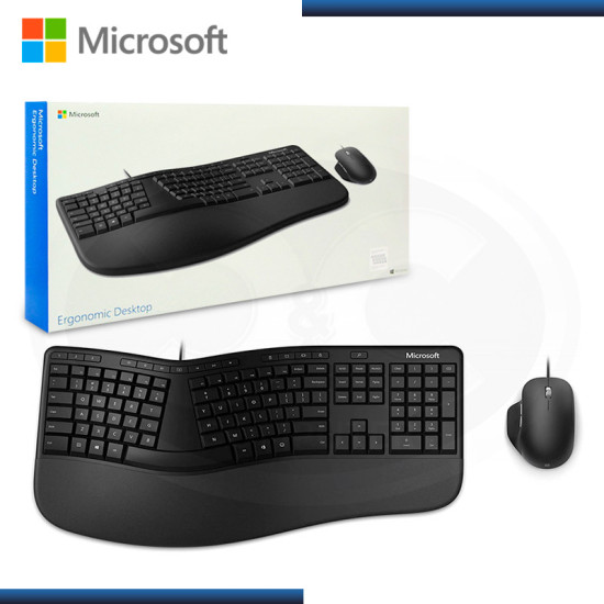 KIT MICROSOFT ERGONOMIC DESKTOP FOR BUSINESS BLACK TECLADO USB + MOUSE USB (PN:RJY-00003)