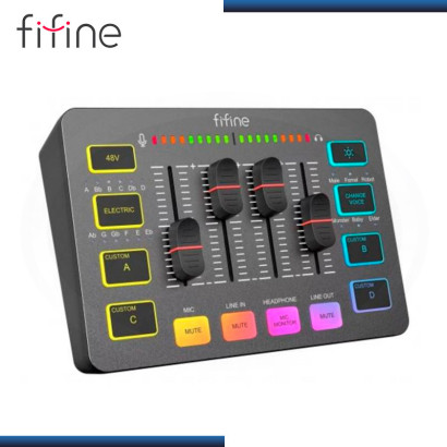 MIXER FIFINE AMPLIGAME SC3 BLACK RGB MEZCLADOR USB