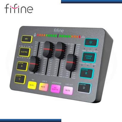 MIXER FIFINE AMPLIGAME SC3 BLACK RGB MEZCLADOR USB