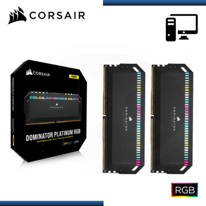 MEMORIA 32GB (16GBx2) DDR5 CORSAIR DOMINATOR PLATINUM RGB BUS 5600MHz EXPO BLACK (PN:CMT32GX5M2B5600Z36)