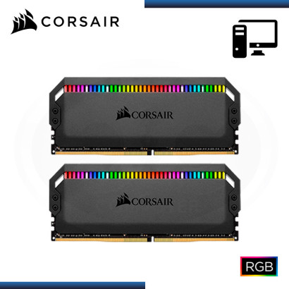 MEMORIA 16GB (8GBx2) DDR4 CORSAIR DOMINATOR PLATINUM RGB BUS 3600MHz BLACK (PN:CMT16GX4M2D3600C18)