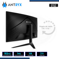 MONITOR LED 27" ANTRYX XTREME VISION CV270FGX 1920x1080 HDMI DP 1MS/165Hz/ADAPTIVE SYNC (PN:AXV-CV270FGX)