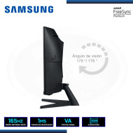 MONITOR LED 27" SAMSUNG LS27AG550ELXPE CURVO 2560x1440 HDMI DP 1MS/165Hz/FREESYNC PREMIUM