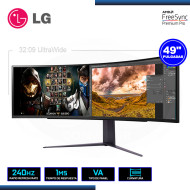 MONITOR LED 49" LG 49GR85DC-B ULTRAGEAR CURVO 5120x1440 HDMI DP USB 3.0 1MS/240Hz/FREESYNC PREMIUM PRO