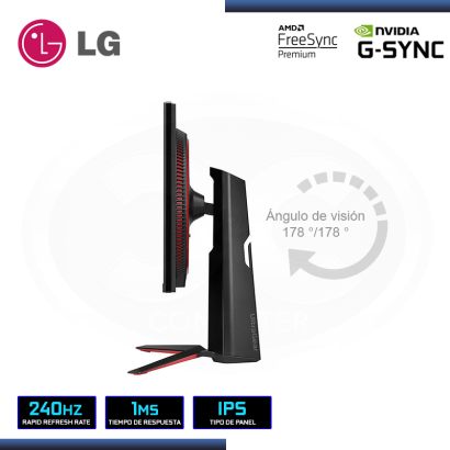 MONITOR LED 27" LG 27GP750-B IPS ULTRA GEAR 1920x1080 DP HDMI 1MS/240Hz /FREESYNC PREMIUM/COMPATIBLE NVIDIA G-SYNC