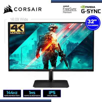 MONITOR LED 32" CORSAIR XENEON 32UHD144-A 3840x2160 HDMI DP 1MS/144Hz/FREESYNC PREMIUM/COMPATIBLE NVIDIA G-SYNC