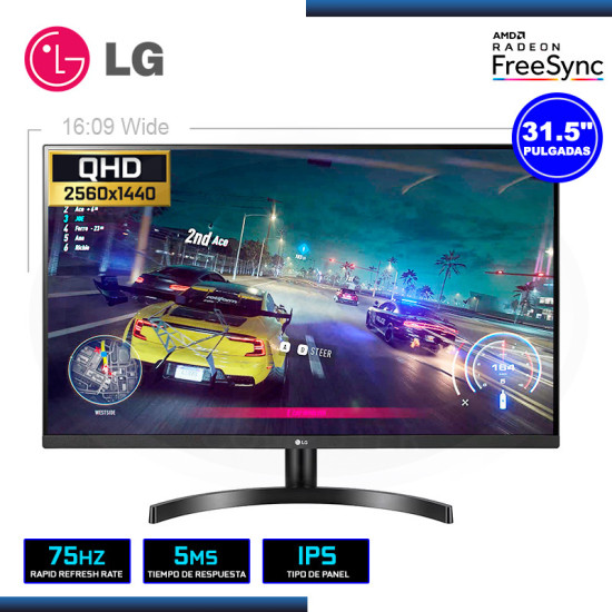 MONITOR LED 31.5" LG 32QN600-B 2560x1440 HDMI DP 5MS/75Hz/FREESYNC